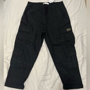 ZARA Black Relaxed Fit Cargo Pants